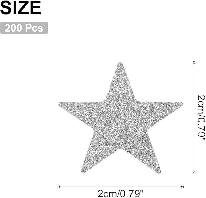 MECCANIXITY 200Pcs Star Confetti Confetti Table Confetti Decor for Party Wedding Festival Decorations,0.79x0.79Inch,Silvery