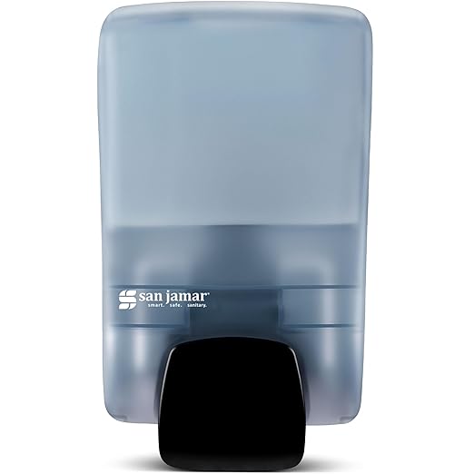 San Jamar Rely Plastic Manual Soap Dispenser, Hand Sanitizer Dispenser With Universal Compatibility For Home, Bathroom, Kitchen, Restooms, Restaurants, 900 Ml, Blue