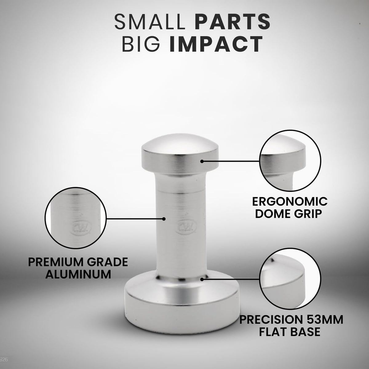Rattleware Premium Aluminum Espresso Tamper (53 mm) - Ideal for Baristas & Coffee Lovers - Sleek Material & Design
