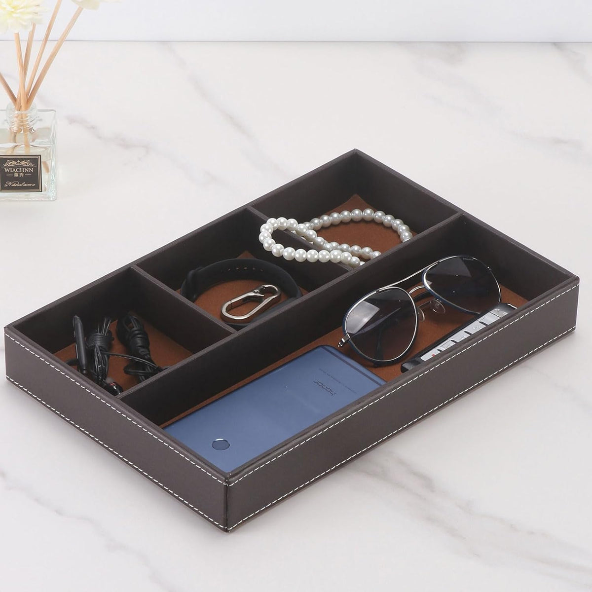 Desktop Storage Organizer, Nightstand or Dresser Organizer, Valet Tray, Entry Table Organizer, Modern bedside Box