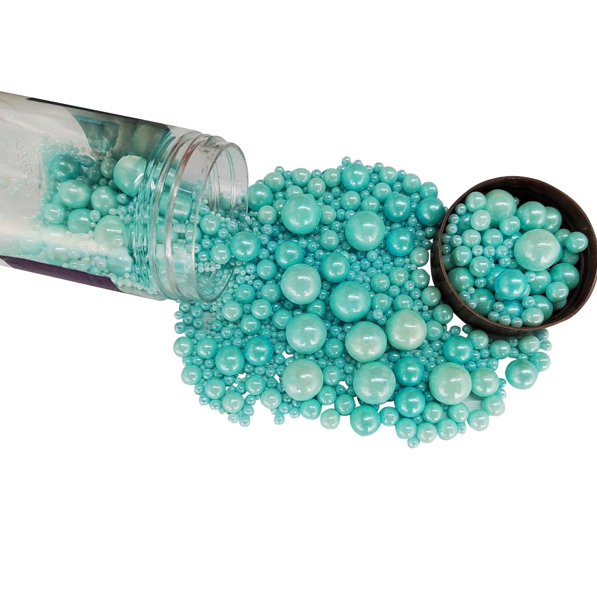 Edible Blue Sugar Pearls Candy Sprinkles 120G/ 4.23Ounce Baking Cake Sprinkles Cupcake and Cake Topper Cookie Decorations Wedding Party Valentines