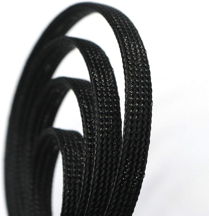 30ft PET Expandable Sleeving Wire Cable Sleeve (3/5", Black)