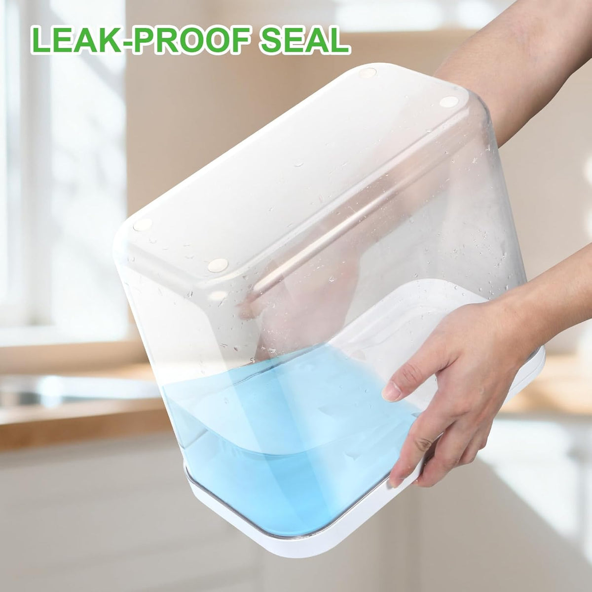 Rice Flour Storage Container - 12.7 Qt, 25 Lbs Crystal-Clear Plastic Food Storage Container Bin with Pop-up Lid for Grains Beans