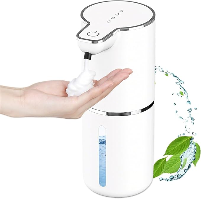 Automatic Foam Soap Dispenser Non-Touch Wall-Mounted Soap Dispenser 4 Levels Foam Adjustable Function Suitable for Kitchen, Bathroom(1PCS)