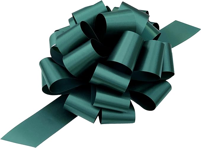 Large Hunter Green Pull Bows - 9" Wide, Set of 6, St. Patrick's Day, St.Paddy's Day, Gift Wrapping, Wreaths, Bows, Present