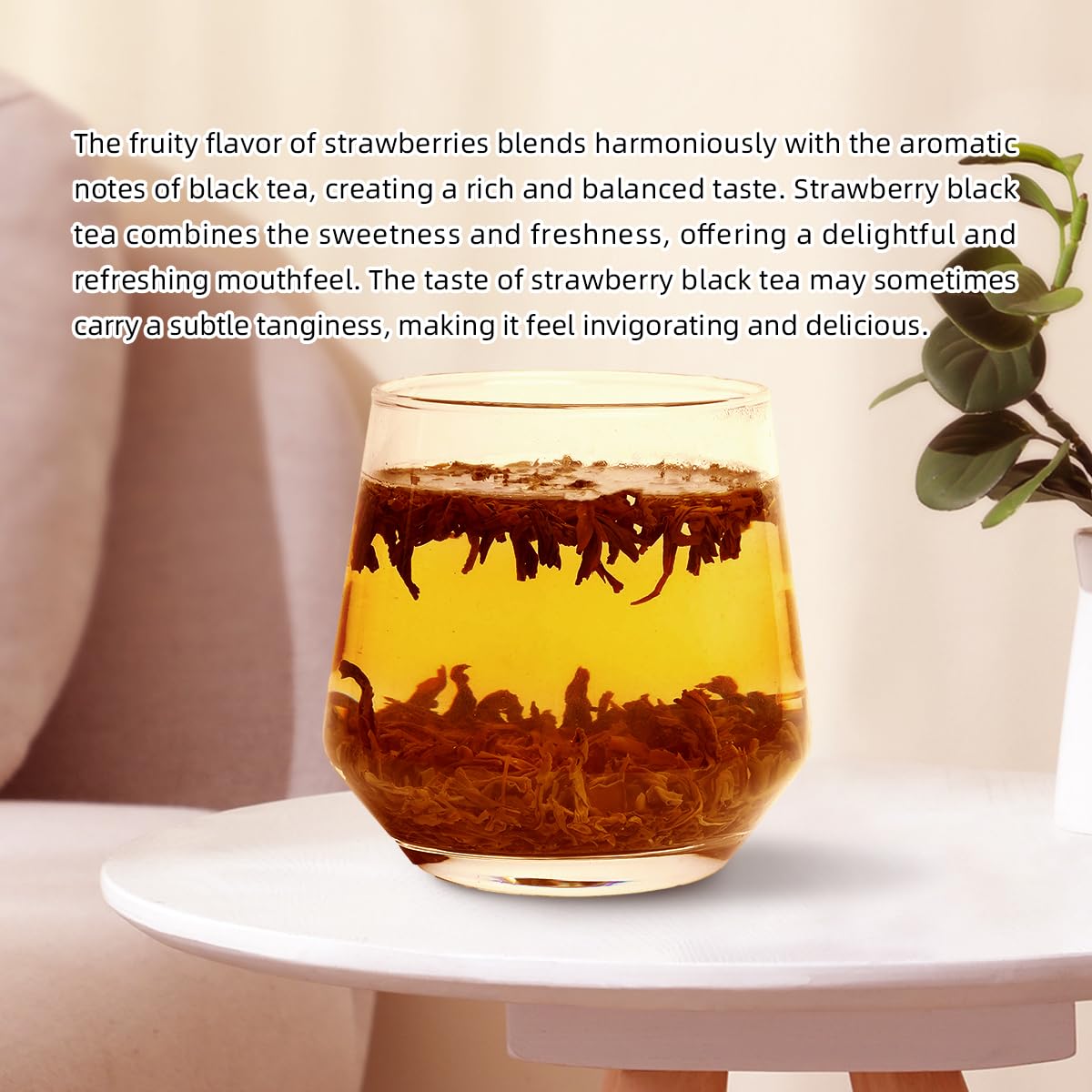 Hanfangling Strawberry Black Tea, 100% Natural Loose Leaf, Blend Of Strawberry Fruit And Black Tea Aroma