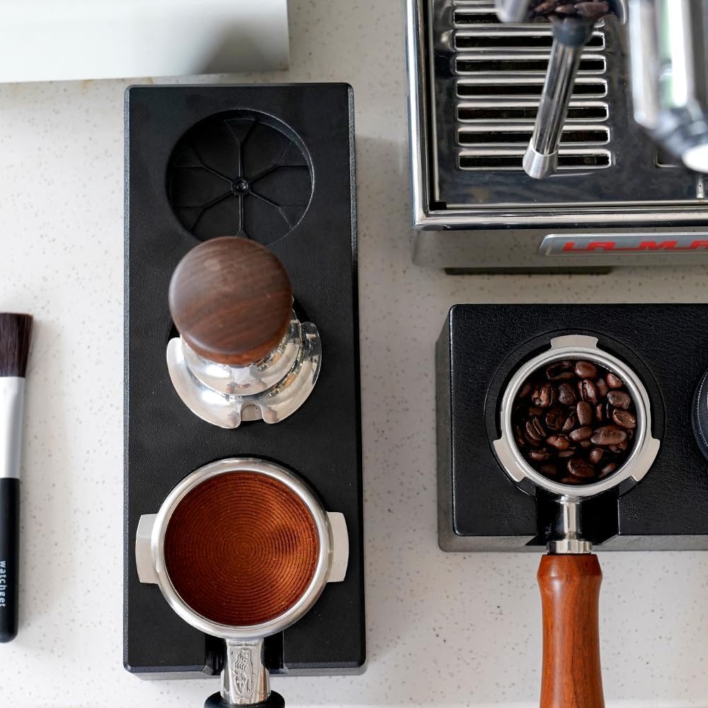 watchget Espresso Tamping Station, Plastic Espresso Organizer Box for 51/54/58mm Portafilter, Tamper, Distributor and Barista Accessories