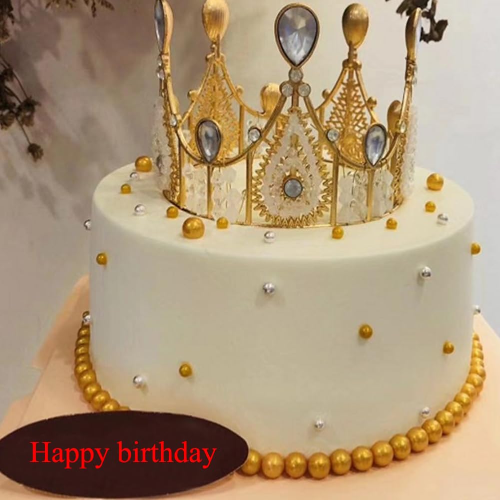 Edible Bright Gold Sugar Pearls Candy Sprinkles 120G/ 4.23Ounce Baking Cake Sprinkles Cupcake and Cake Topper Cookie Decorations Wedding Party