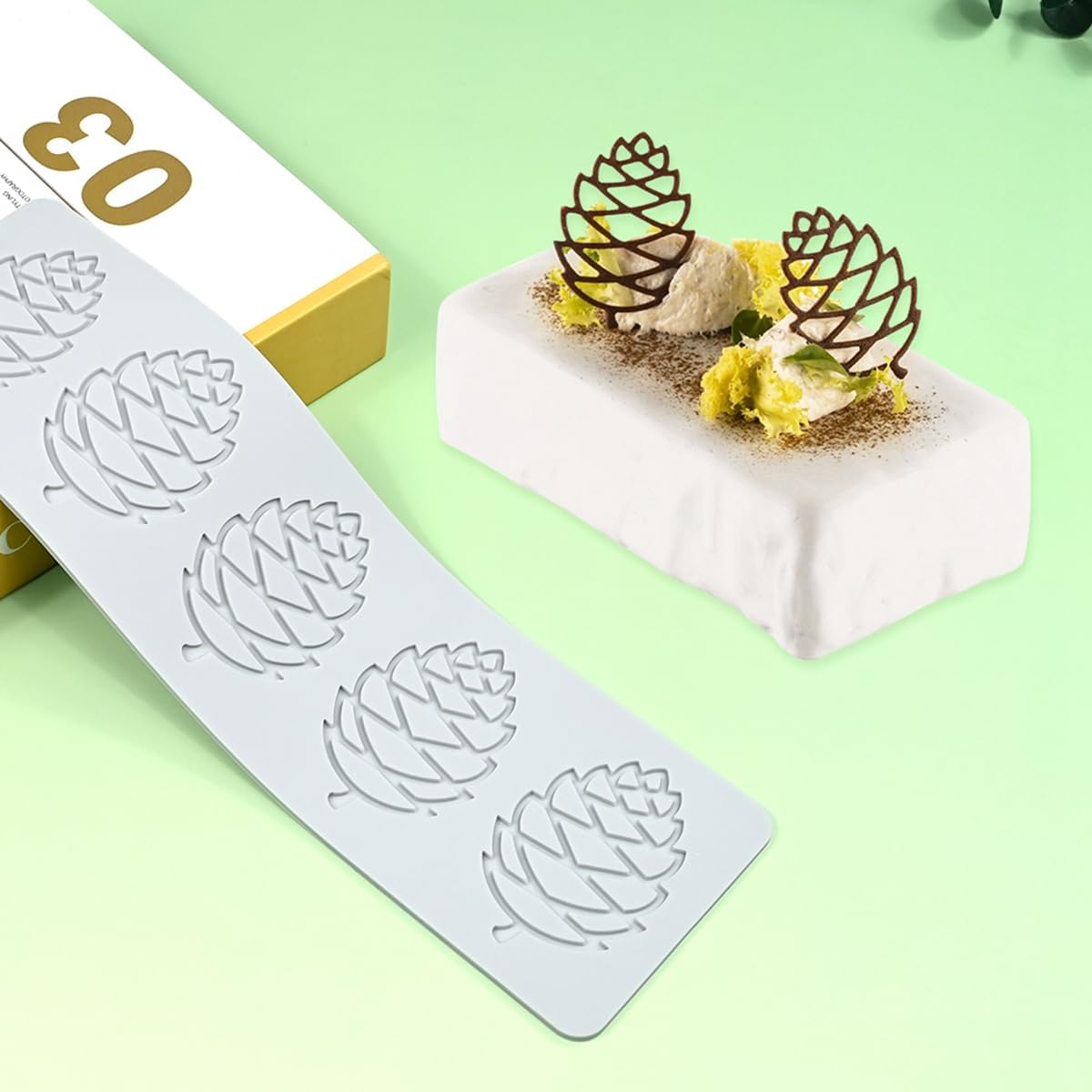 mostsom3D Hollow Out Lace Mold Silicone Pinecone Shape Fondant Molds Chocolate Mould For Cake Pastry Decor Baking Gumpaste Moulds Decoration Sugar