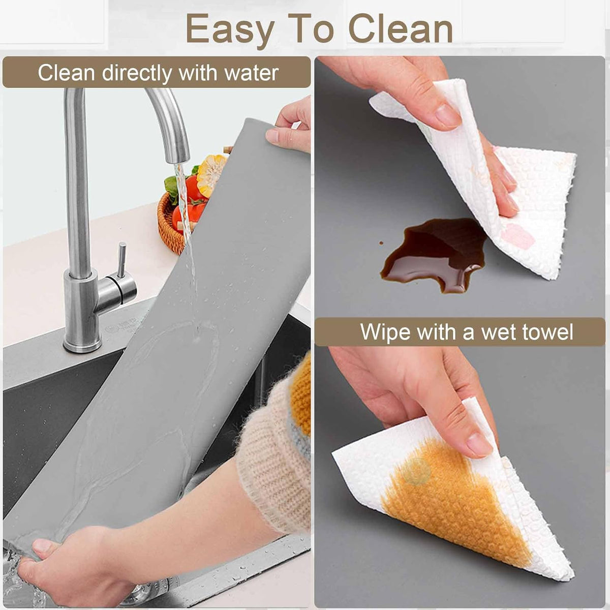 78.7"x23.6"(200cmx60cm) Large Silicone Mats for Countertop, Heat Resistant Mat, Waterproof Nonslip Silicone Kitchen Counter Mat