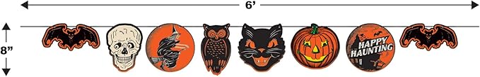 Beistle 2 Piece Retro Vintage Halloween Banners Spooky Decorations For Home And Office