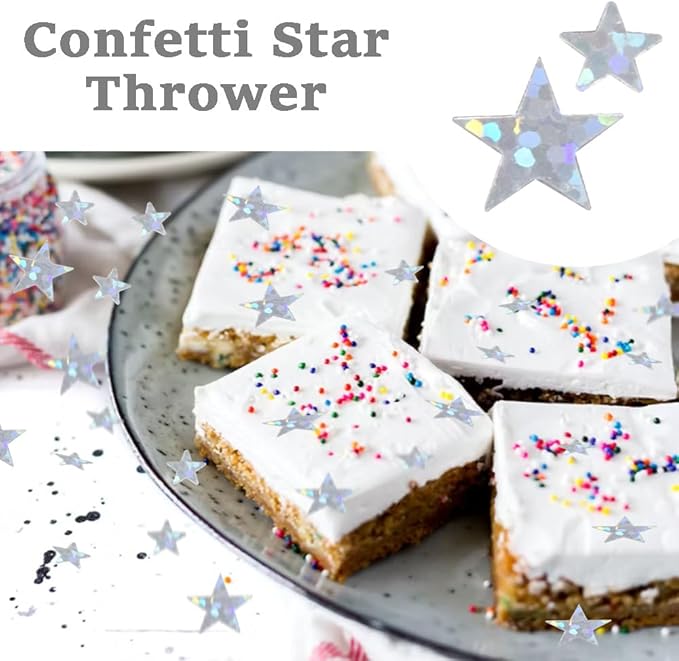 60g/2.1oz Glitter Star Confetti 6/10mm Metallic Foil Stars Sequin Holographic Stars Table Confetti for Party,Wedding,Birthday Decorations(Glowing Silver/XX-FGY)