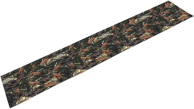 Camouflage Forest Trees Table Runner, Rustic Camouflage Hunting Camp Mossy and Oak Table Runner for Kitchen Dining Banquet Party 13x60in