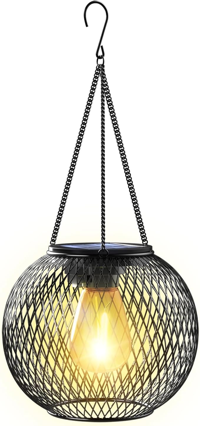 Solar Lantern Outdoor Waterproof, KagoLing Upgraded Hanging Solar Lights Outdoor Garden Decorations Lighting Solar Powered Waterproof Tree Lantern for Garden Yard Patio Pathway,1Pack