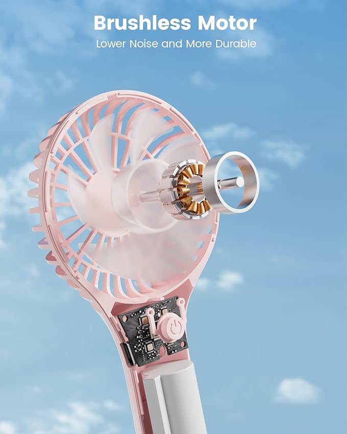 Edvision Portable Mini Fan - Powerful Personal Handheld Fan with 3 Speeds, Cute and Small, USB Rechargeable for Travel/Lash/Makeup/Outdoor/Home-2 Pack