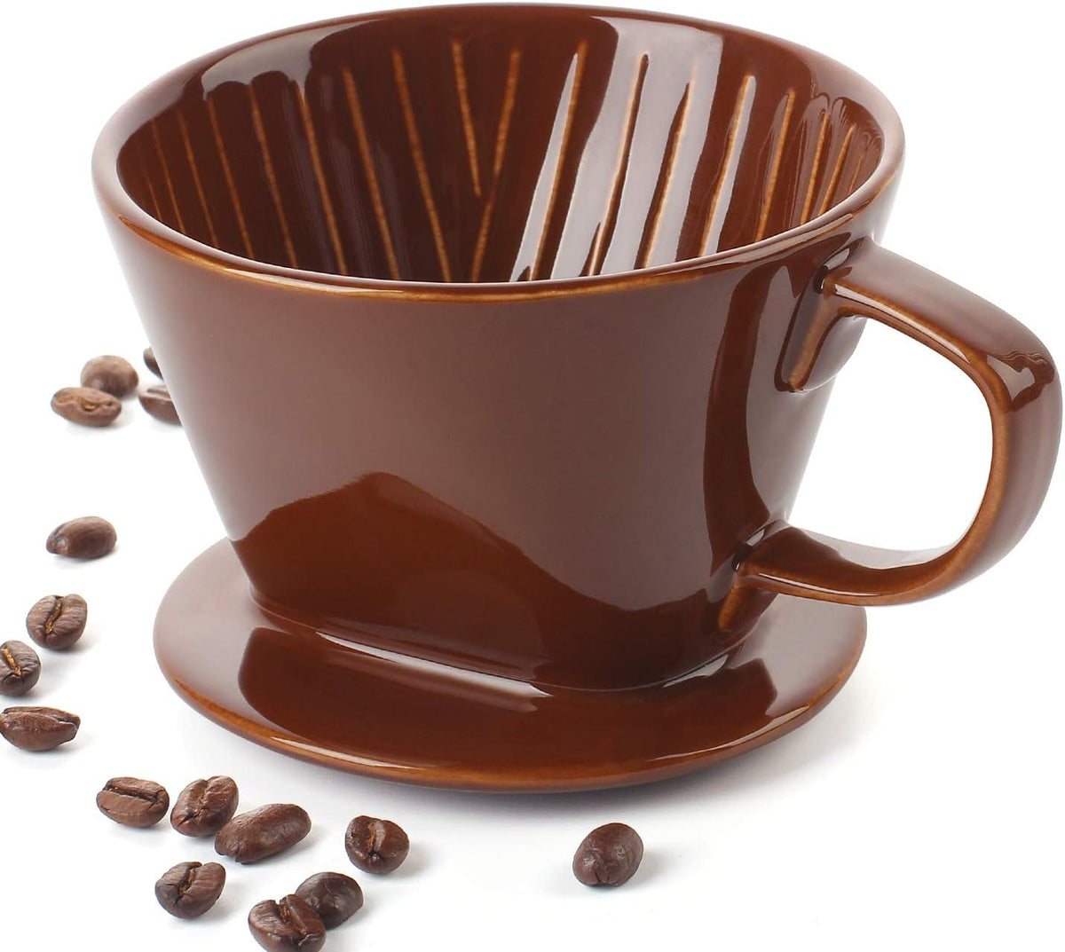 Dowan Pour Over Coffee Dripper, Non Electric Pour Over Coffee Maker, Porcelain Slow Brewing Accessories for Home, Cafe, Restaurants