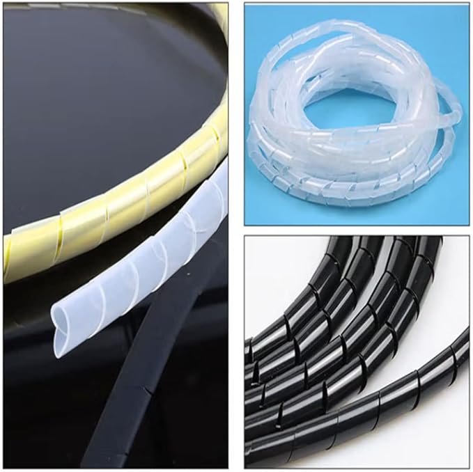 Spiral Cable Wrap -45 Ft 1/4" Cable Management Sleeve Organizer for Computer Cable,Power Cord Audio Video Cable (1/4 Inch-45Ft, Black)