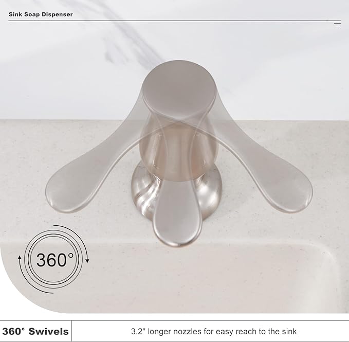 GAGALIFE Kitchen Sink Soap Dispenser Brushed Nickel, Under Sink Soap Dispenser with 40" Silicone Extension Tube Kit,Say Goodbye to Frequent Refills