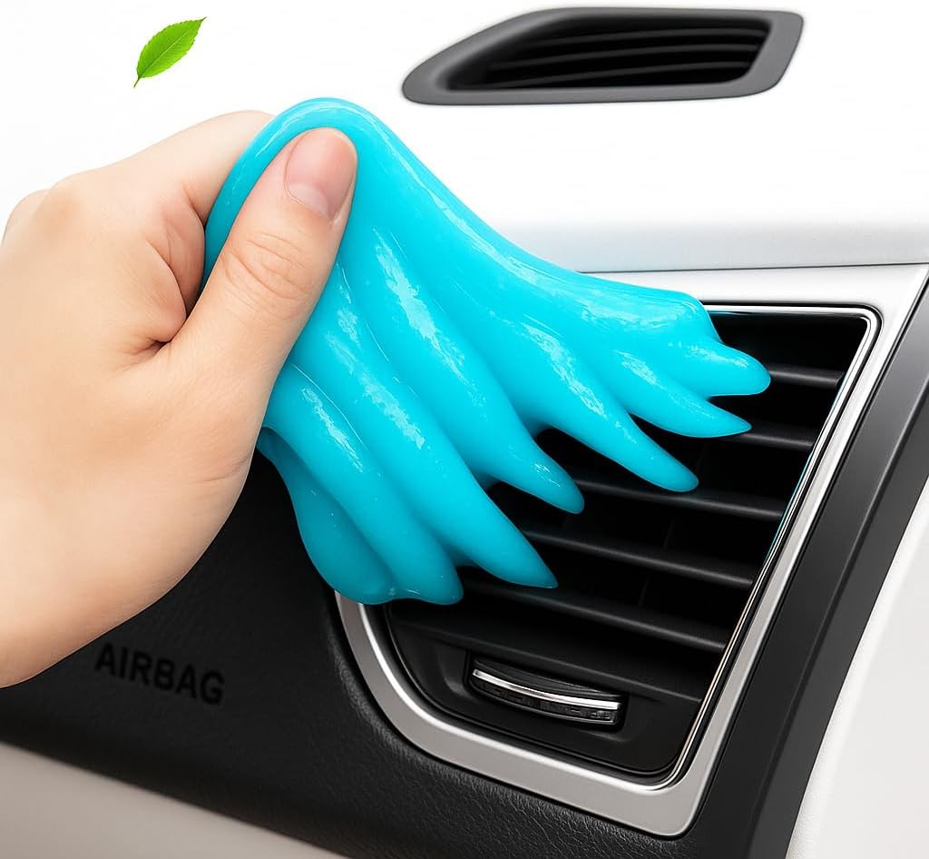 Car Cleaning Gel Pack of 2 – Reusable Car Interior Detailer Slime, Dust Remover Putty for Car Vents, Dashboard, Keyboard & Electronics, Auto Detailing Supplies for Easy Cleaning
