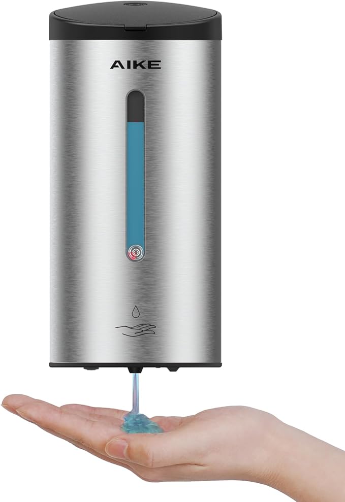 AIKE Classic Automatic Soap Dispenser,25 oz Liquid Wall Mount,Brushed Stainless Steel Finish Model AK1205E