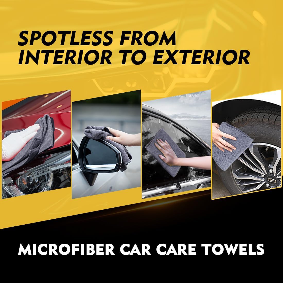 Homexcel Microfiber Cleaning Cloth 20 Pack 11.5 x 11.5 inch Microfiber Towels for Cars Ultra Absorbent Car Washing Cloth Lint Free Streak Free