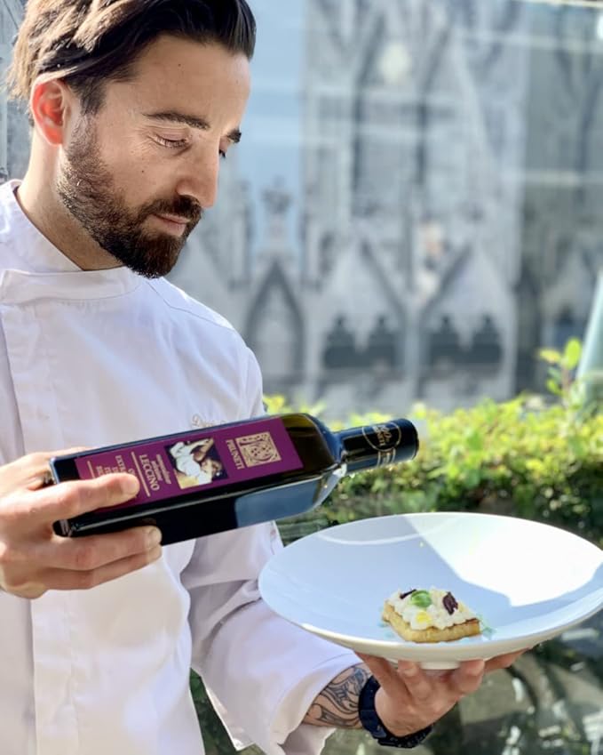 Pruneti Leccino Organic Extra Virgin Olive Oil from Tuscany – 2025 Gold Award Winning Italian Olive Oil from Italy – 400+ mg/kg Polyphenols evoo
