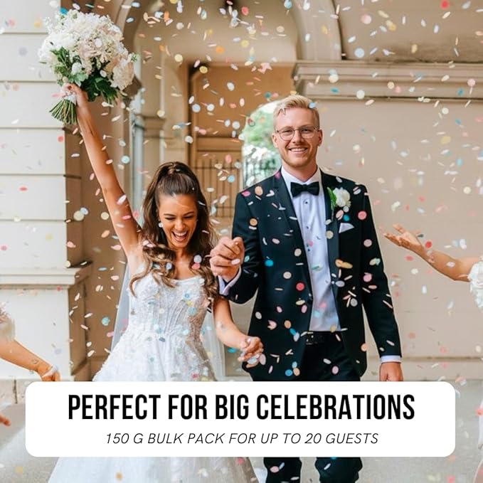 White Rice Paper Wedding Confetti for Flower Girl Basket, Confetti Cannon Filler (Multi)