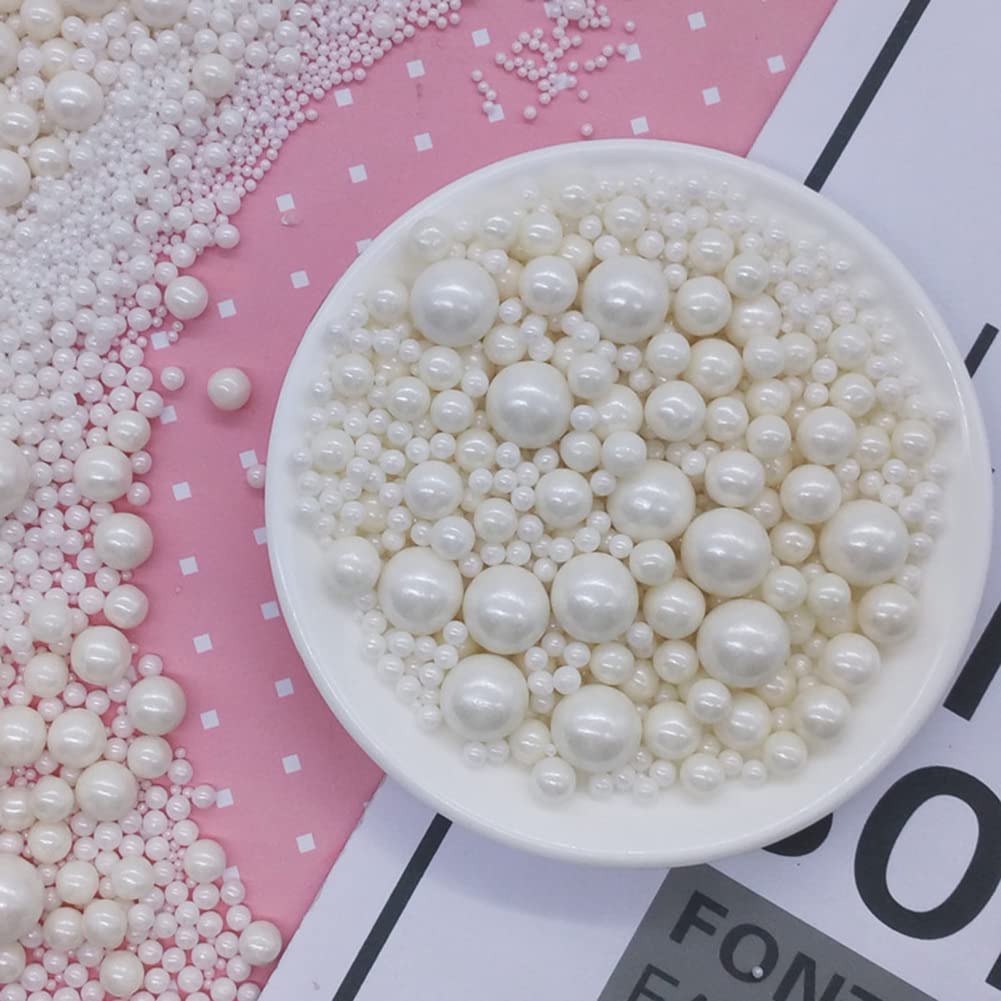 Edible White Sugar Pearls Candy Sprinkles 120G/ 4.23Ounce Baking Cake Sprinkles Cupcake and Cake Topper Cookie Decorations Wedding Party Valentines