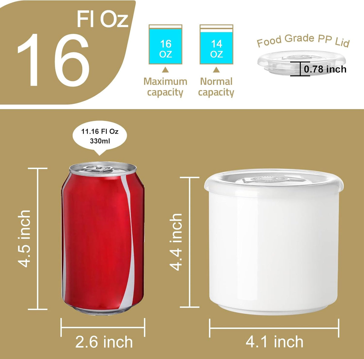 Sweejar Ceramic Food Storage Jar, Salt Container with Airtight Plastic Lid & Date Tracker, 16 Oz Kitchen Canisters for Flour, Rice, Sugar, Coffee