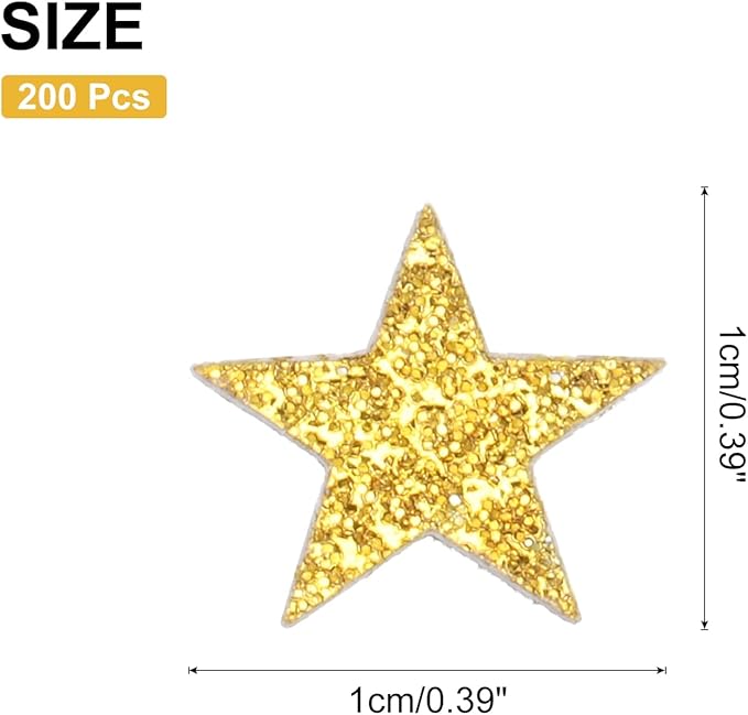MECCANIXITY 200Pcs Star Confetti Glitter Confetti Table Confetti Decor for Party Wedding Festival Decorations,0.39x0.39Inch,Gold