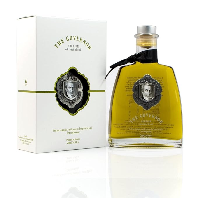 The Governor Premium Extra Virgin Olive Oil - Unfiltered, Cold-Pressed, Single Origin Lianolia - Peppery, Robust, Floral, Fruity Notes
