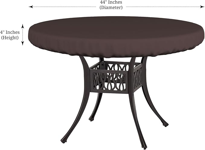 Covers & All Round Table Top Cover, 18 Oz Heavy Duty Waterproof UV & Weather Resistant Patio Table Cover, Outdoor Table Cover for Patio Outdoor Furniture & Coffee Table (44" Dia x 4 H Inches, Coffee)