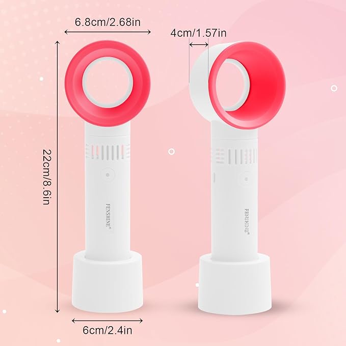Portable USB Rechargeable Mini Fan Eyelash Fan Dryer Bladeless Handheld for Eyelash Extension, Air Conditioning Blower for Essential Eyelash Extension Supplies (White 02)
