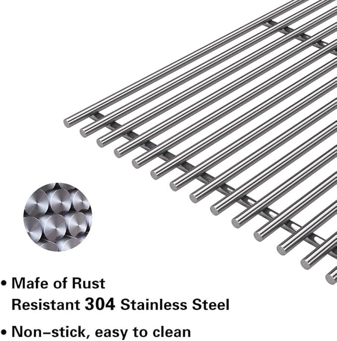 SES703(3-Pack) 18 13/16" Stainless Steel Cooking Grates Grid for Select Kitchen Aid 720-0787D, 730-0953, 720-0953A Brand Gas Grill