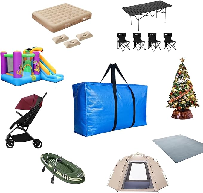 Extra Large Storage Bags, Jumbo Moving Tent Storage Bags, Waterproof Foldable Big Black XXL Duffle Bag for Travel, 42x23x13.5inch - 4PACK