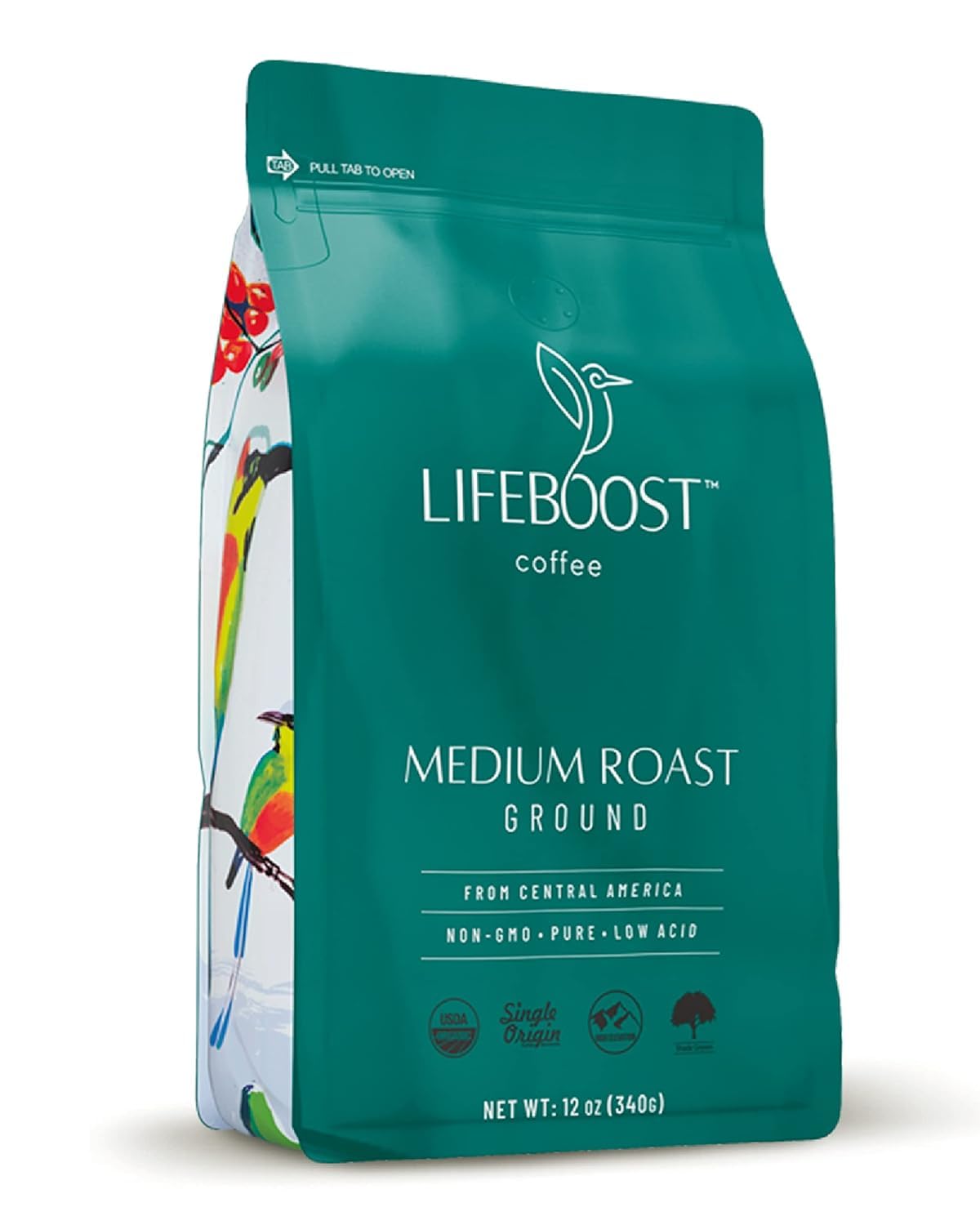 Lifeboost Coffee Ground Medium Roast Coffee - Low Acid Single Origin USDA Organic Coffee - Non-GMO Ground Coffee Third Party Tested For Mycotoxins &amp; Pesticides - 12 Ounces