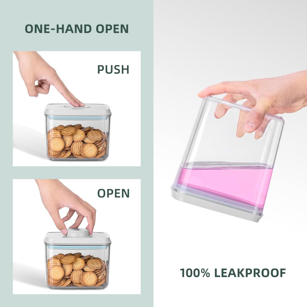 8-Piece Set of Pop Airtight Food Storage Containers with Lids Stackable Containers for Kitchen Pantry Organization Ideal for Cereal Snacks Flour