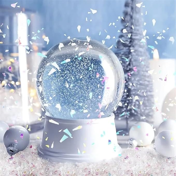 Sparkle Metallic Table Confetti, Mylar Foil Confetti Perfect for DIY Crafts, New Years, Surprise Parties, Birthdays, Photo Shoots, Engagements & Weddings Decorations (White)