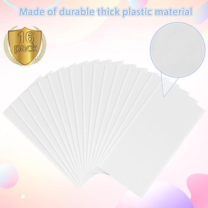 16 Pack White Plastic Tablecloth for Rectangle Tables, Premium Decorative White Disposable Table Cloths for Parties, Bulk Rectangle Party Table Cover for Birthday, Wedding, Anniversary, 54 x 108 Inch