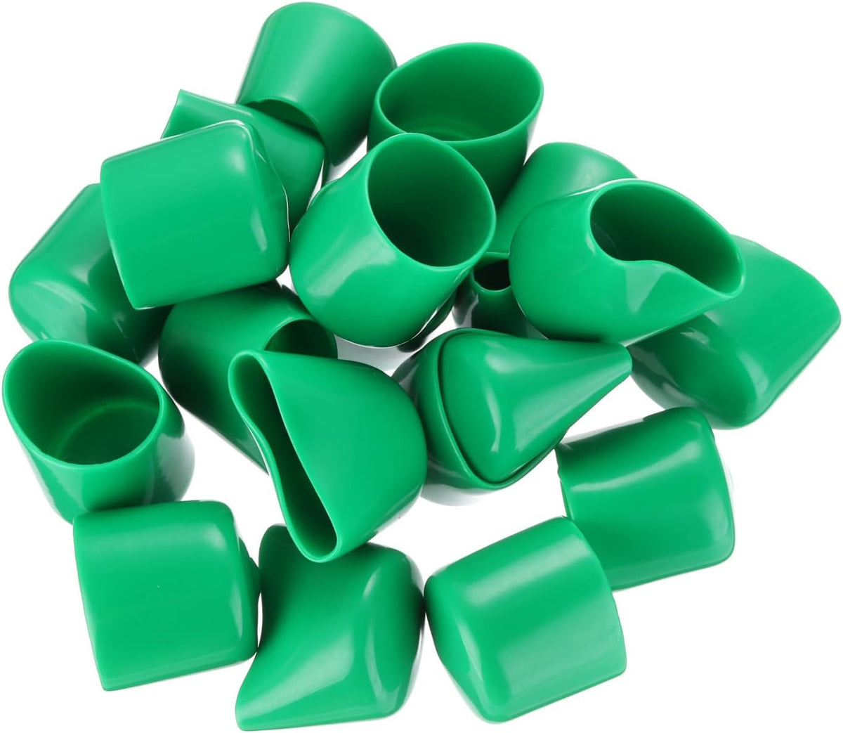 uxcell 20pcs Rubber End Caps 32mm(1 1/4") ID Vinyl PVC Round Tube Bolt Cap Cover Screw Thread Protectors Dark Green
