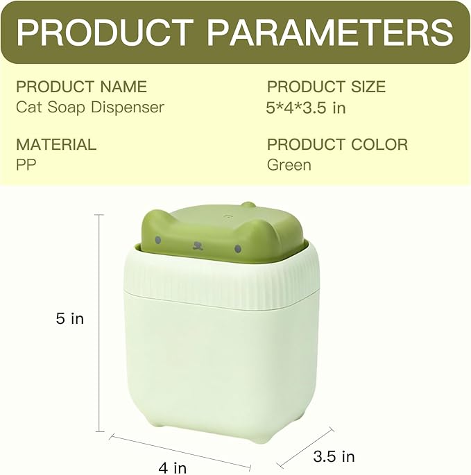 dishsoap Dispenser for Kitchen Sink, Push-Button Soap Dish,18oz / 550ml pomo para detergente de cocina，for Bathroom, Kitchen, Hotel, Office, Home and Commercial Places (Green)