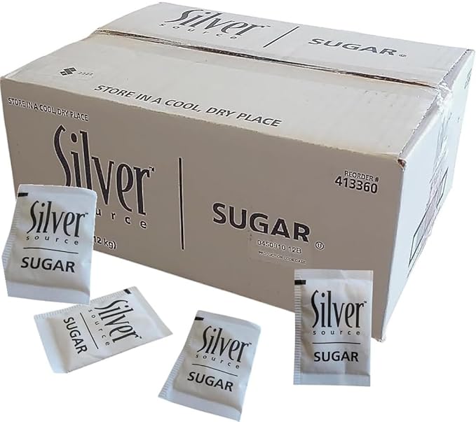 Sugar Packets – 500 Count (2.8g Each) – Single-Serve Granulated Sugar in Compact Cardboard Dispenser Box – Packaged by CMC Products