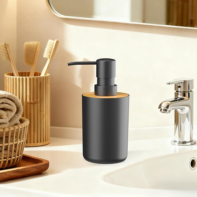 Soap Dispenser for Bathroom and Kitchen, 12oz Modern Minimalist Style Plastic matte white Empty Lotion Dispenser with Refillable Pump,Liquid Bottle for Hand Soap, Dish Soap,College Dorm Use