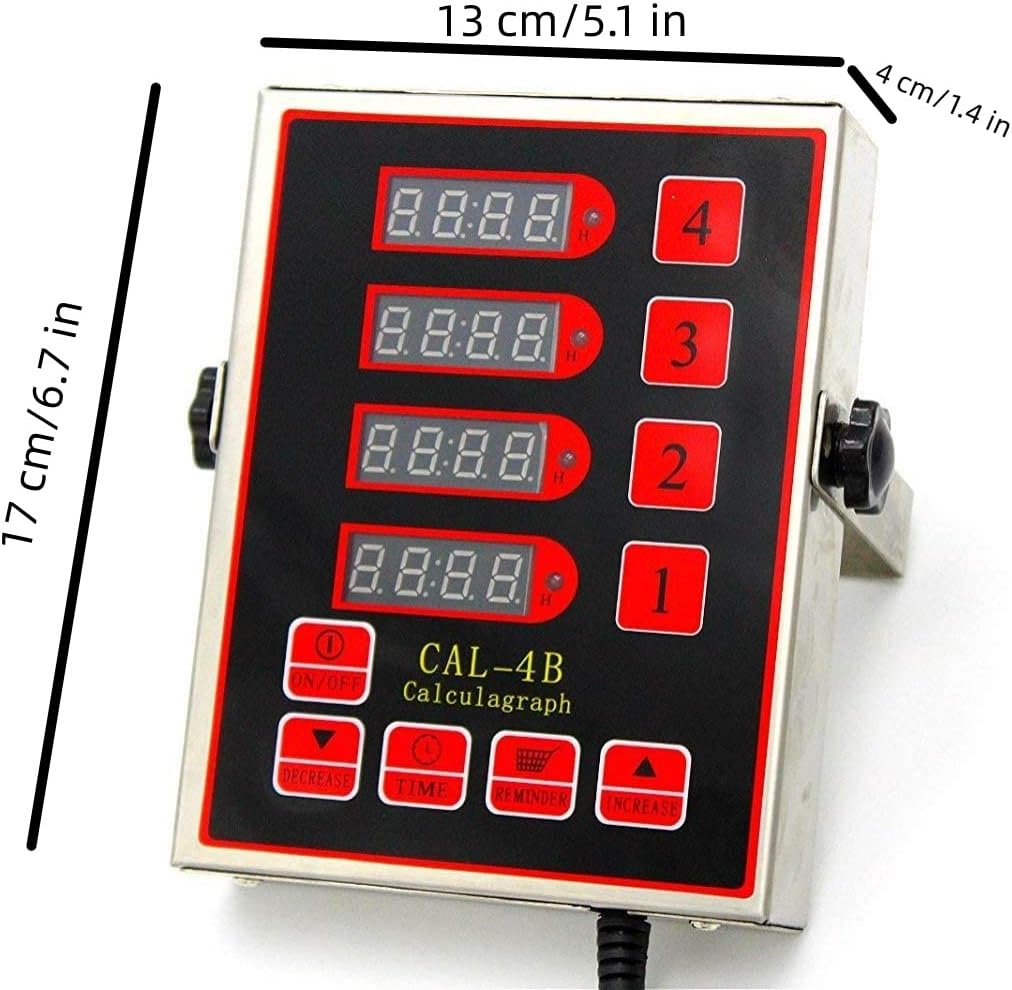 Commercial 4 Channel Kitchen Timers Digital Restaurant Timer Professional Multi Loud Alarm Adjustable Cooking Reminder