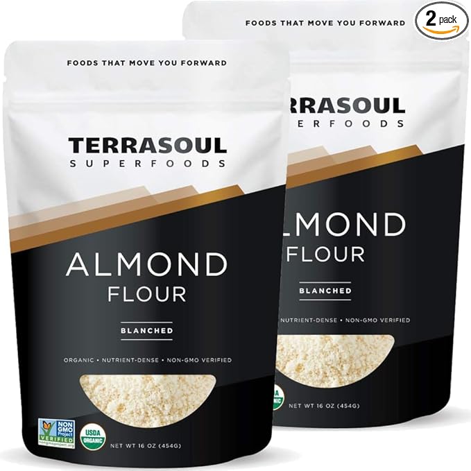 Terrasoul Superfoods Organic Almond Flour, 2 Lbs (Pack of 2) - Fine Texture, Grain-Free, Gluten-Free, Perfect for Keto Baking