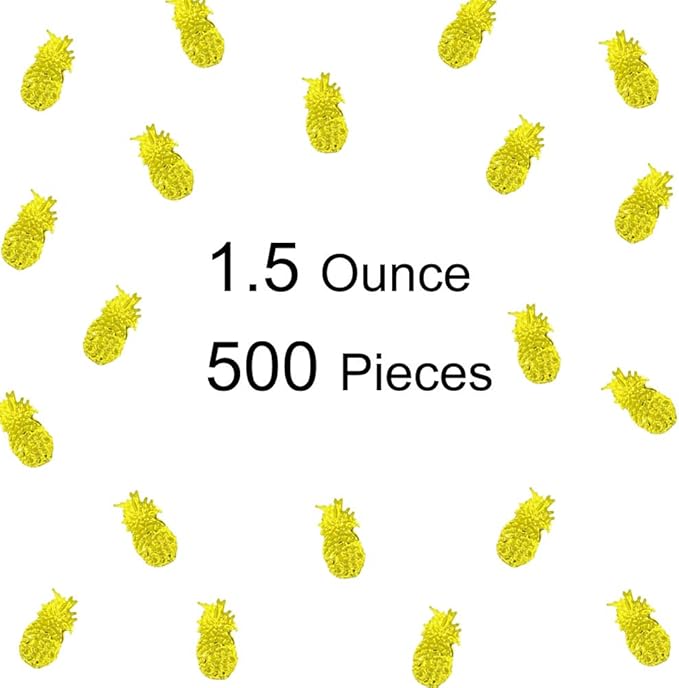 Summer Confetti Pineapple Sequin Party Favor Table decoration for Tropical Luau Hawaiian Jungle Beach Wedding Theme Island Party(1.5Ounce,1100Pieces)
