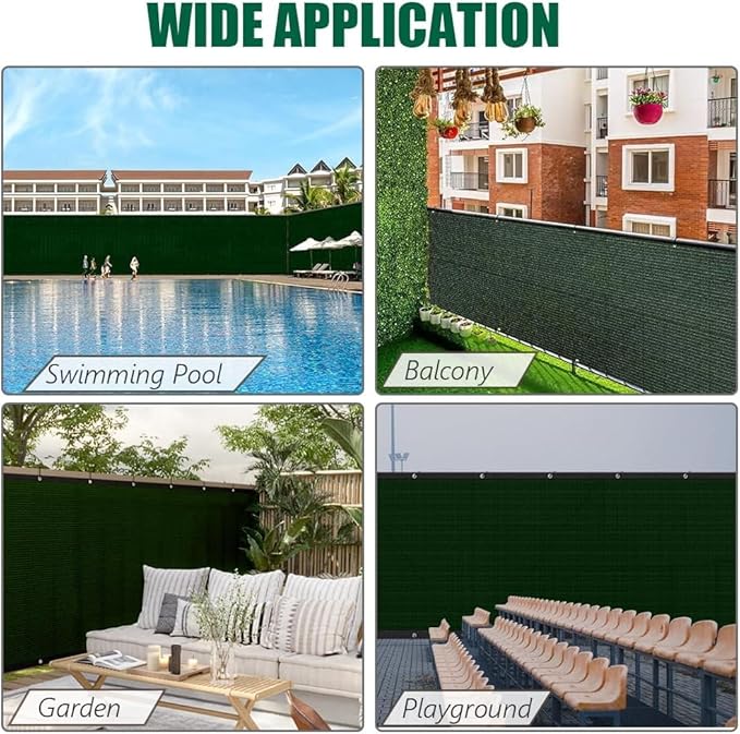 Petgrow Fence Privacy Screen 6FT X 26FT– Heavy Duty (HDPE) Outdoor Shade Mesh Cloth, 90% Blockage Fencing Shade Net Cover for Garden, Backyard, Balcony & Swimming – UV Protection, Windproof