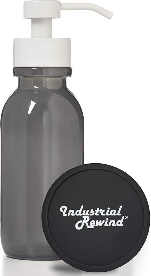 16oz Glass Soap Holder for Foaming Soap, Dispenser for Foaming Bath or Hand Soap. Comes with Non Slip Bottom Coaster (Gray/White)