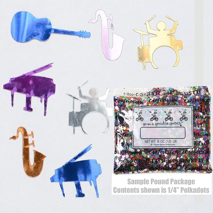 Confetti Music Instruments MultiColors - Half Pound (8 oz) #9429 Q08