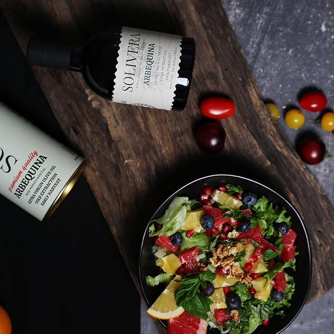 Solivera Arbequina Extra Virgin Olive Oil Cold Pressed, 300+ Polyphenols Rich, Single-Origin Organic Olive Oil, Delicately Fruity